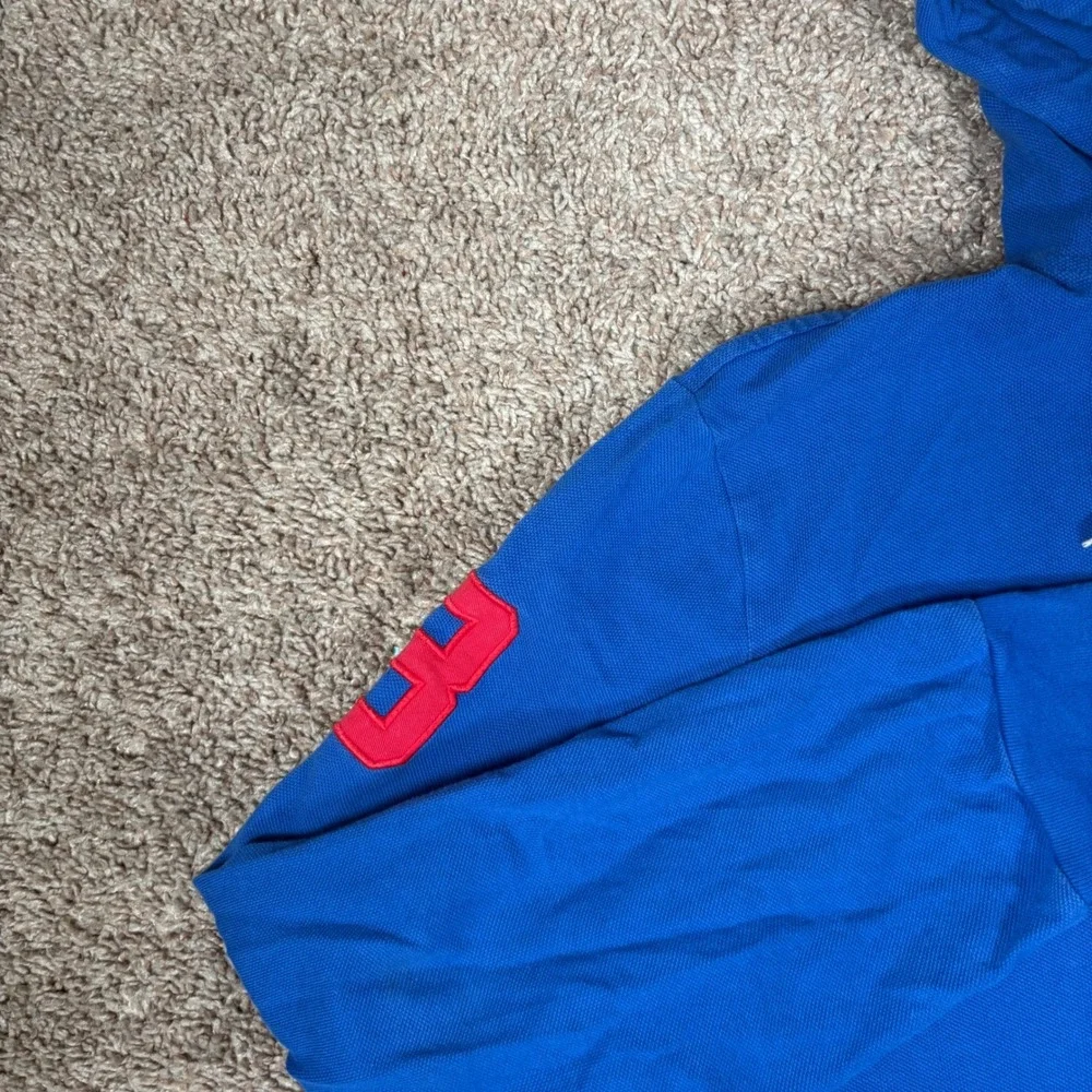 Polo Ralph Lauren Mens XL Blue Long Sleeve Big Pony Hooded‎ Henley Shirt 3 Patch